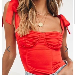 Verge Girl Sweet Salvation Red Tie Top